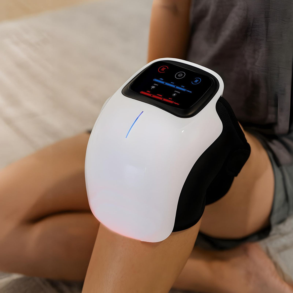 Masseur de Genou Infrarouge et Compression — Soulagement des Douleurs Articulaires