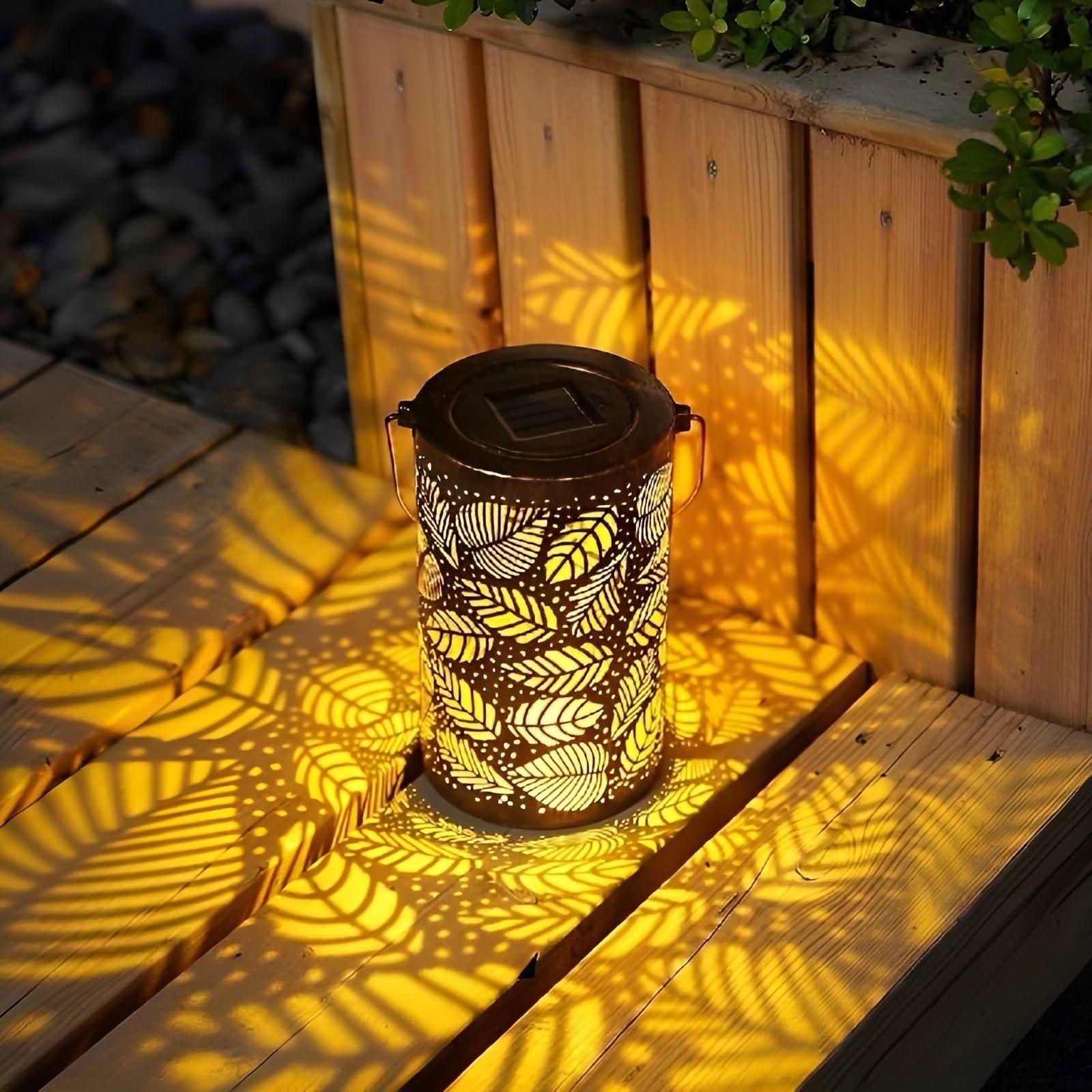 SolarArt Lanterne Solaire Luxe Métal Art | Arbre de Vie ou Feuille Jardin Décoration