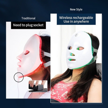 Masque LED Visage Qualité Spa Professionnel — Traitement Anti-Rides à Domicile