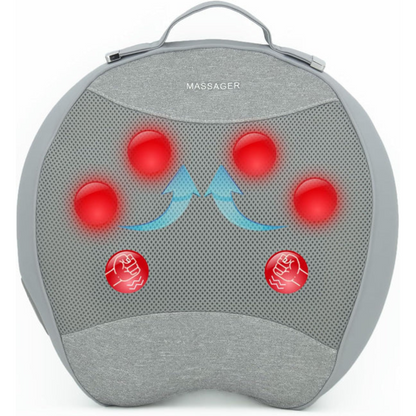 Masseur Lombaire Shiatsu 3D Chauffant Sans Fil — Douleurs du Dos en Profondeur