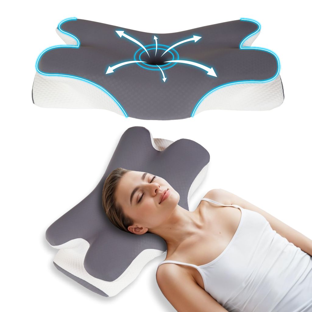 Oreiller Cervical Halo® Orthopédique avec Housse Soie de Glace