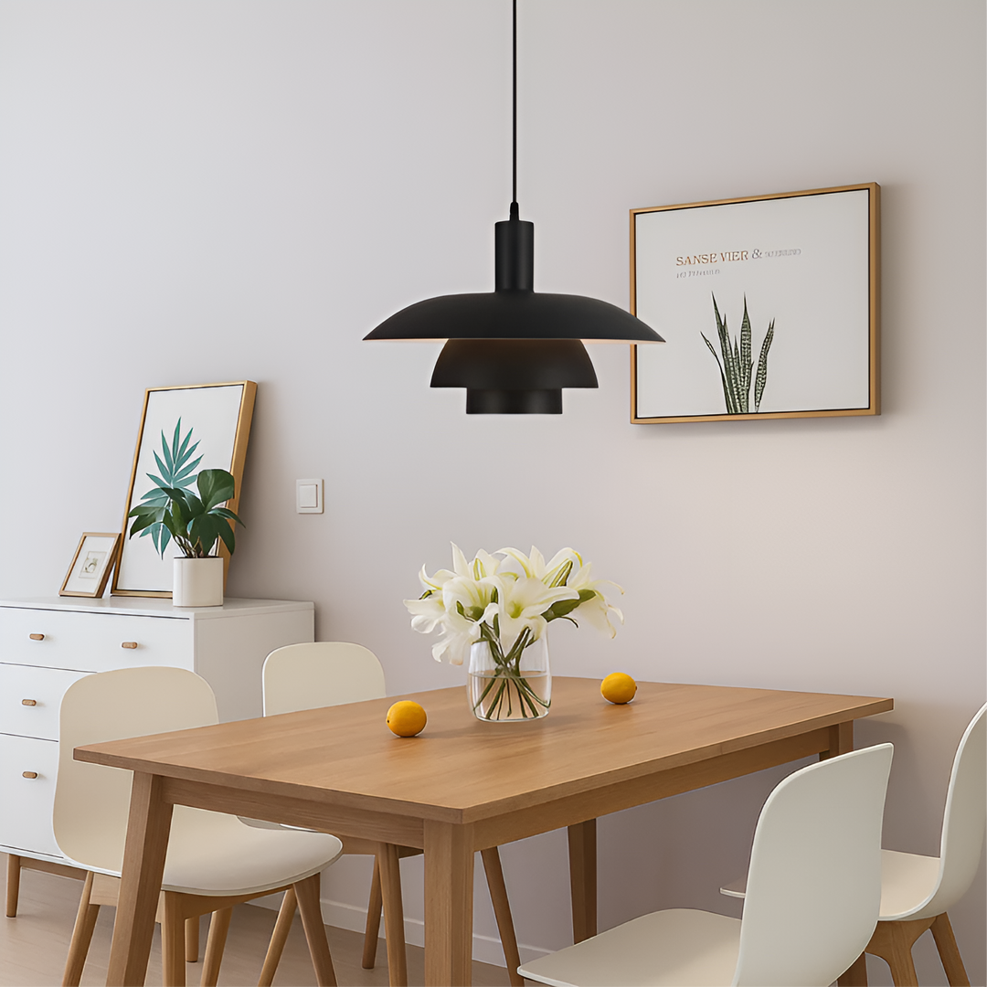 Suspension Design Danois Épurée | Noir 29cm pour Salle à Manger et Salon