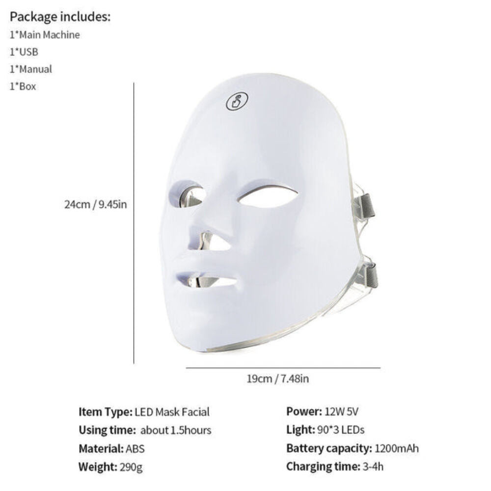 Masque LED Visage en Lumière Rouge — Anti-Âge, Acné et Éclat de Peau