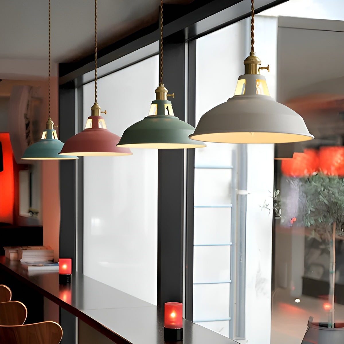 Suspension Industrielle Rétro Vintage | Décoration Maison et Restaurant Gris ou Blanc