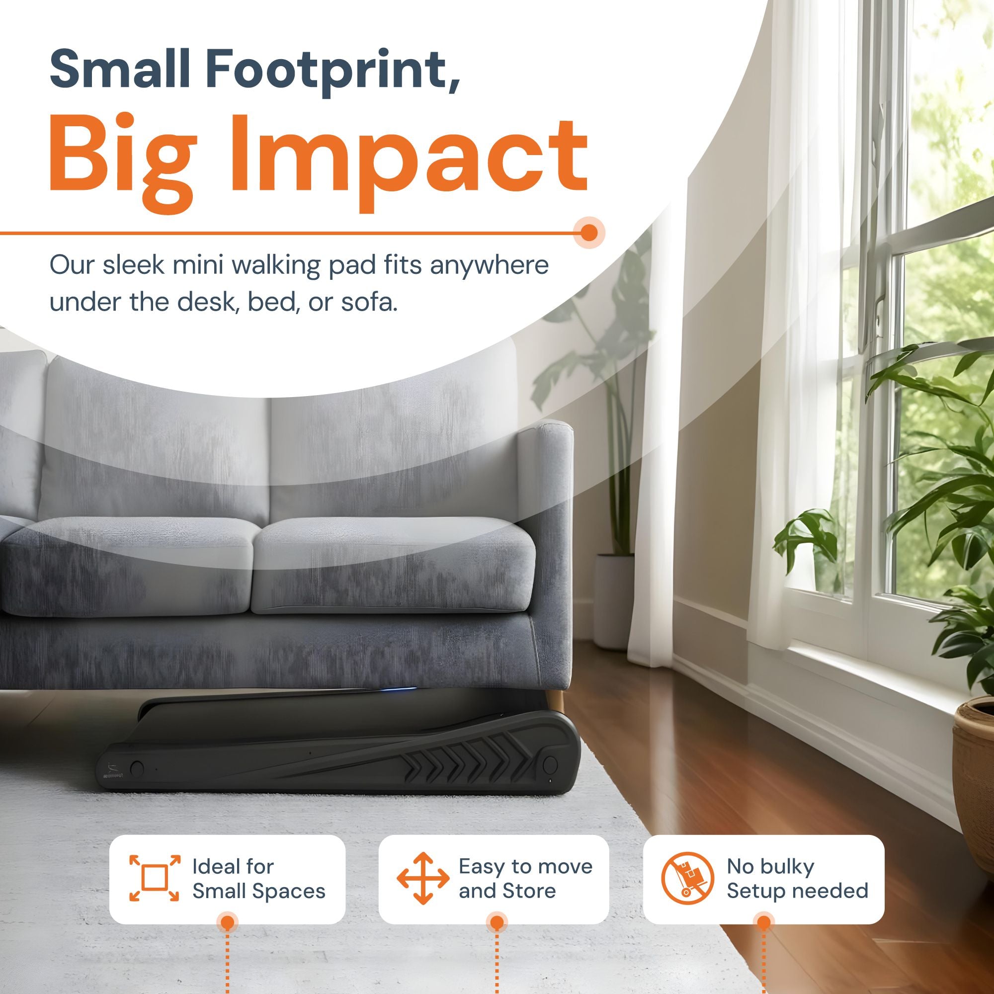 STRIDE PRO — Tapis de Marche Incliné Mini pour Bureau Debout