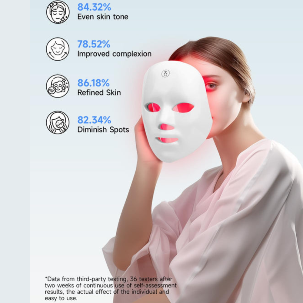 Masque LED Visage Qualité Spa Professionnel — Traitement Anti-Rides à Domicile