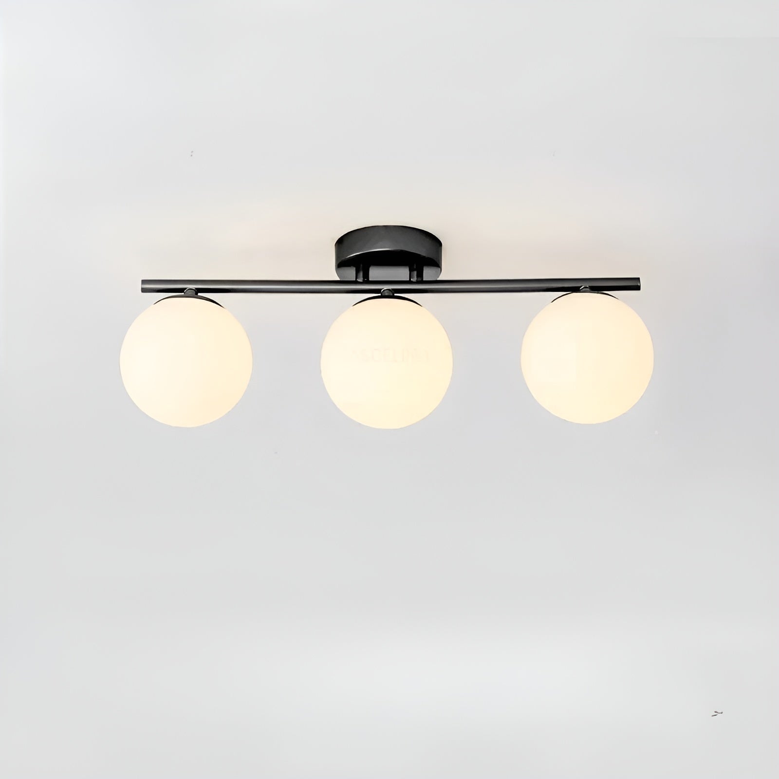Plafonnier Verre Nordic Salon et Chambre | Noir 1 ou 2 Coupes Design Épuré