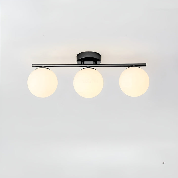 Plafonnier Verre Nordic Salon et Chambre | Noir 1 ou 2 Coupes Design Épuré