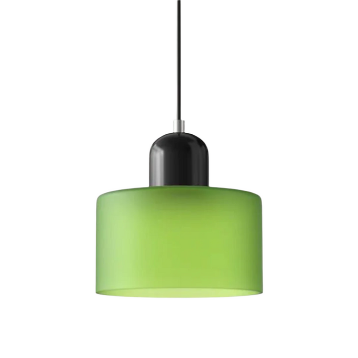 Suspension Cylindre Verre Élégant Salon | Orange et Rouge Lumière Chaude
