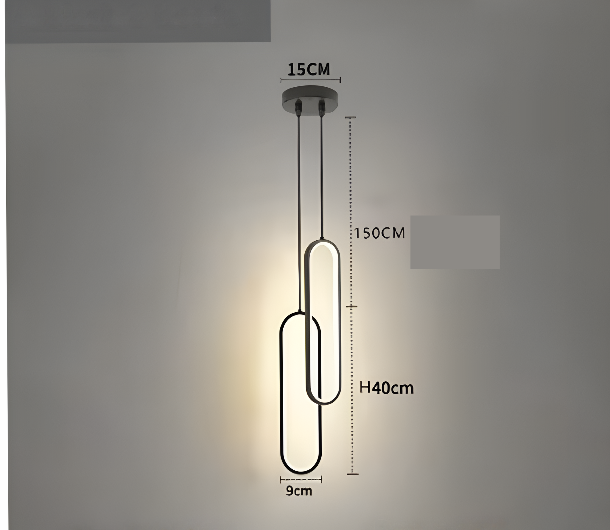 GildedGlow Suspension LED Dorée Ambiance | Noir Simple ou Autre Lumière Chaude