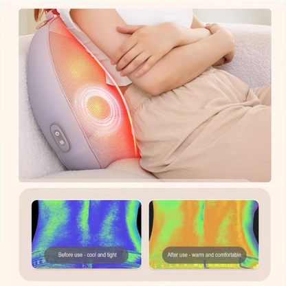 Masseur Lombaire Shiatsu 3D Chauffant Sans Fil — Douleurs du Dos en Profondeur