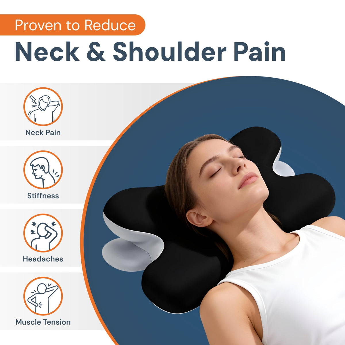 Oreiller Cervical pour Soutenir la Nuque et Améliorer le Sommeil — 4 Couleurs