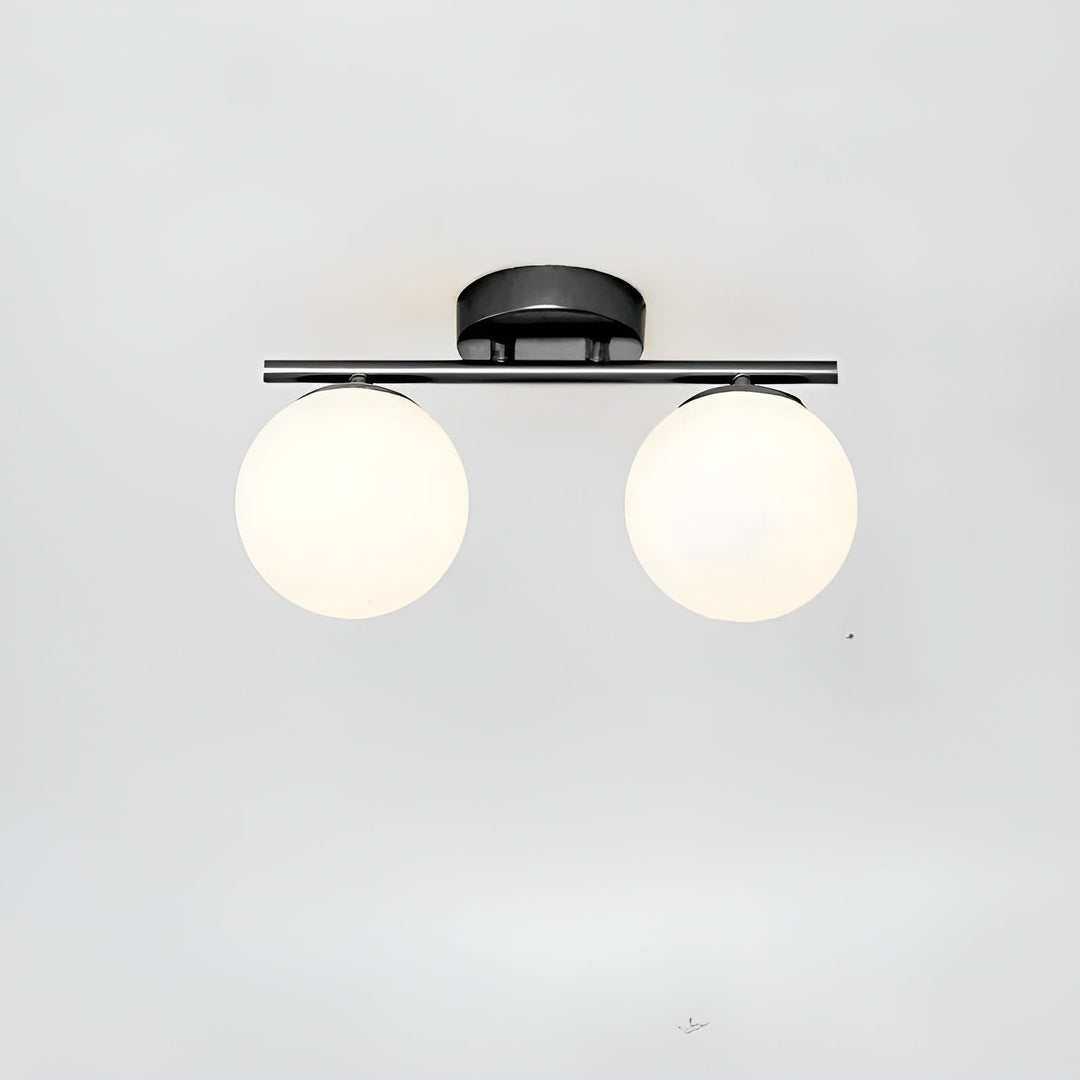Plafonnier Verre Nordic Salon et Chambre | Noir 1 ou 2 Coupes Design Épuré