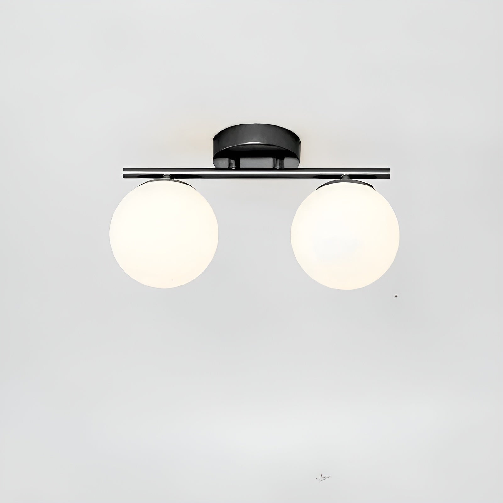 Plafonnier Verre Nordic Salon et Chambre | Noir 1 ou 2 Coupes Design Épuré