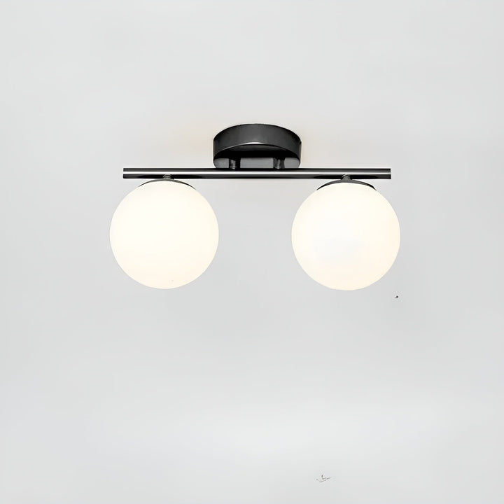 Plafonnier Verre Nordic Salon et Chambre | Noir 1 ou 2 Coupes Design Épuré