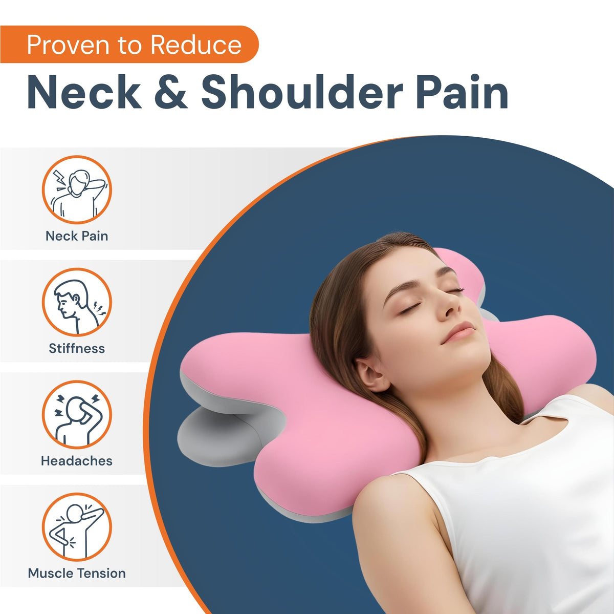 Oreiller Cervical pour Soutenir la Nuque et Améliorer le Sommeil — 4 Couleurs
