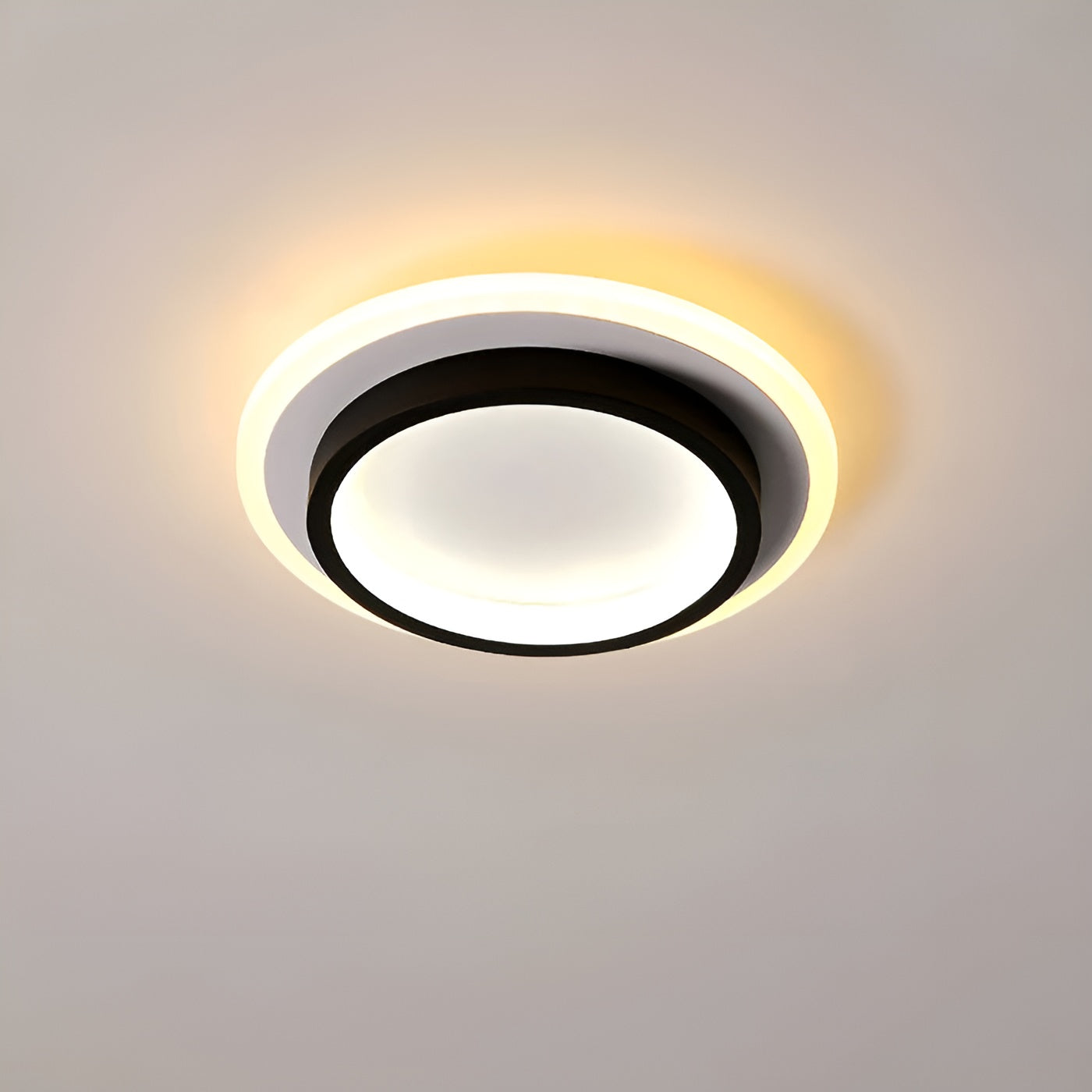 Plafonnier Rond Mince Moderne 20W | Salon et Salle à Manger Noir 21 ou 24cm