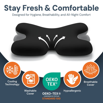 Oreiller Cervical en Mémoire de Forme — 4 Couleurs pour Soulager la Nuque