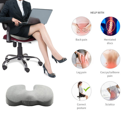 Coussin de Siège Gel et Mémoire de Forme — Frais et Confortable pour le Bureau