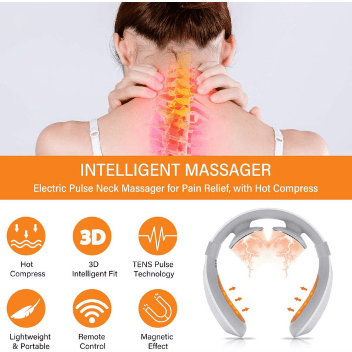 Mini Masseur de Nuque Portable — Discret et Efficace pour le Bureau