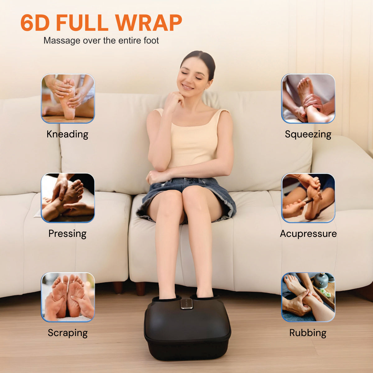 Masseur de Pieds Shiatsu 6D — Relaxation Profonde et Soulagement des Douleurs