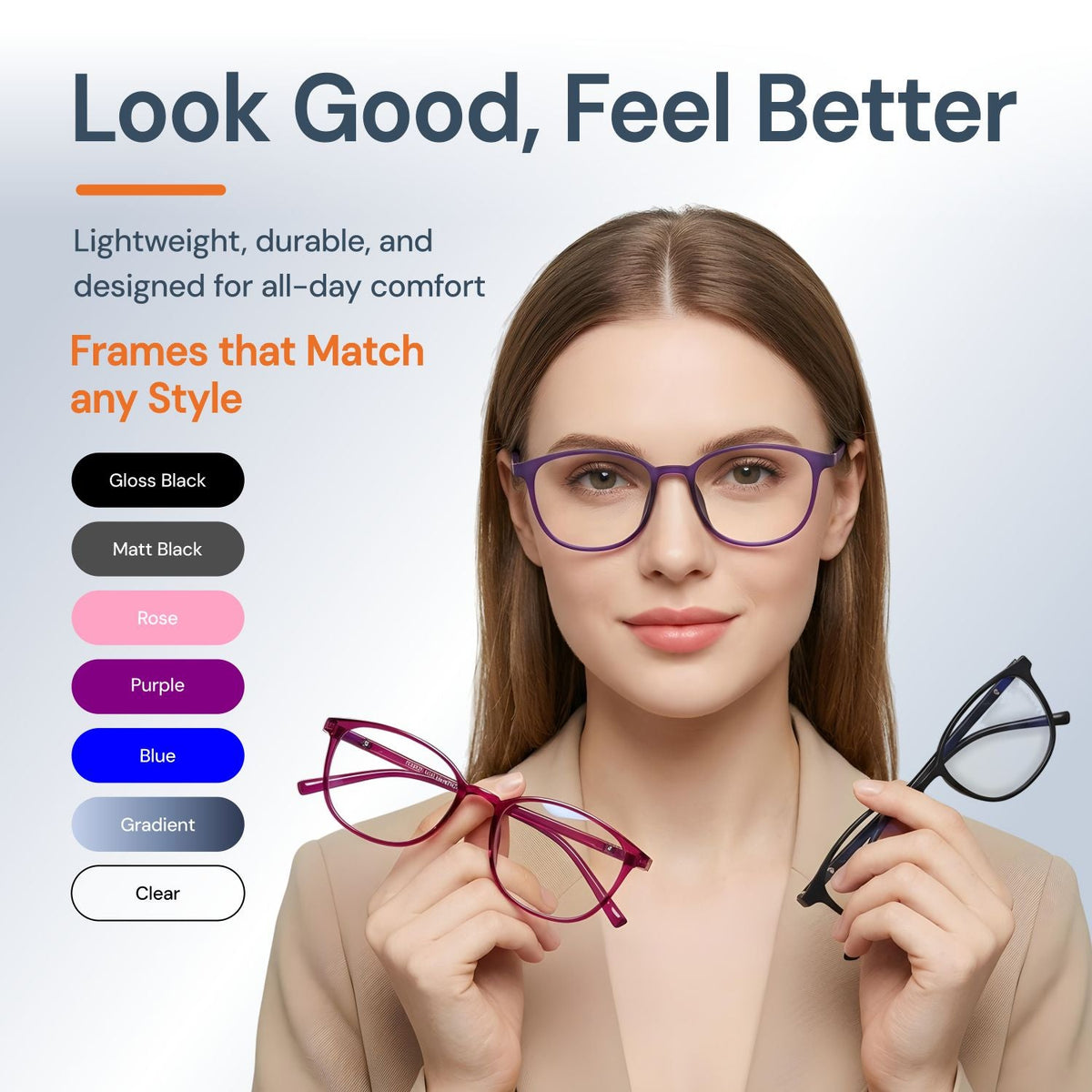 Lunettes Lumière Bleue Rennes — Coloris Floral et Dégradé Originaux