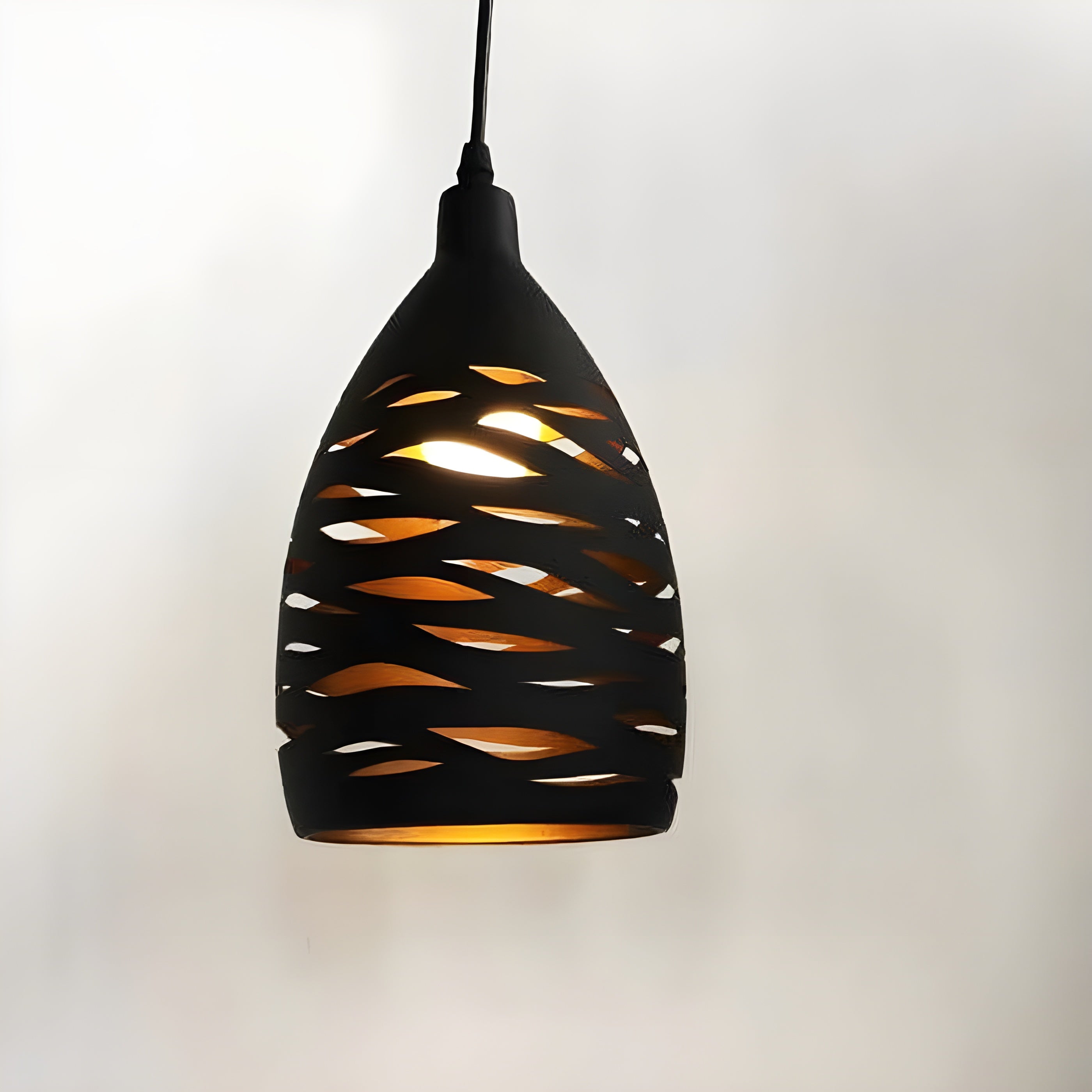 LoftWeave Suspension Cage Métal Industriel | Loft et Salon Vague ou Quadrillage
