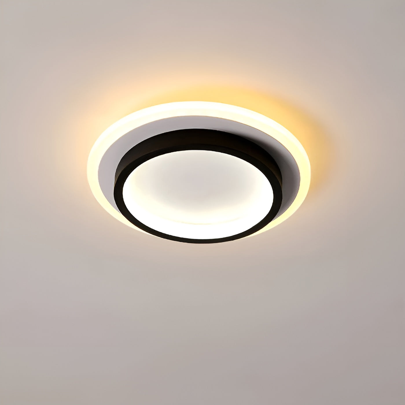 Plafonnier Rond Mince Moderne 20W | Salon et Salle à Manger Noir 21 ou 24cm