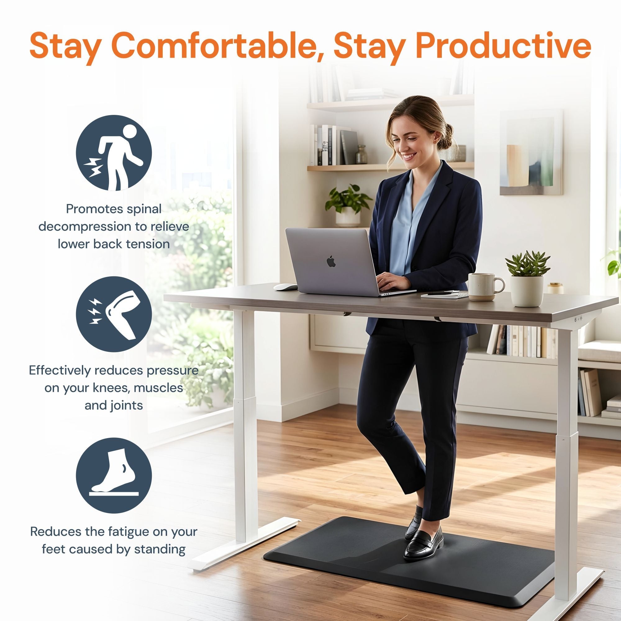 Tapis Anti-Fatigue pour Bureau Debout — Confort Toute la Journée