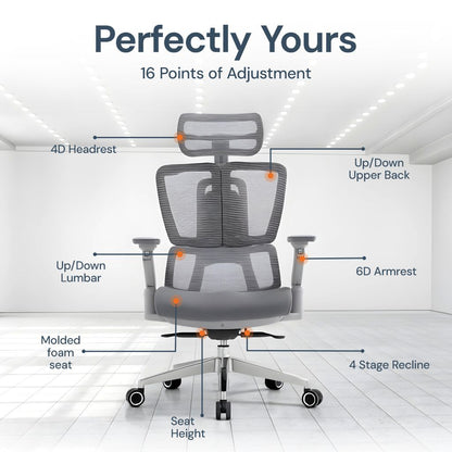 Chaise de Bureau Apex en Maille Haute Performance — Ergonomie Avancée