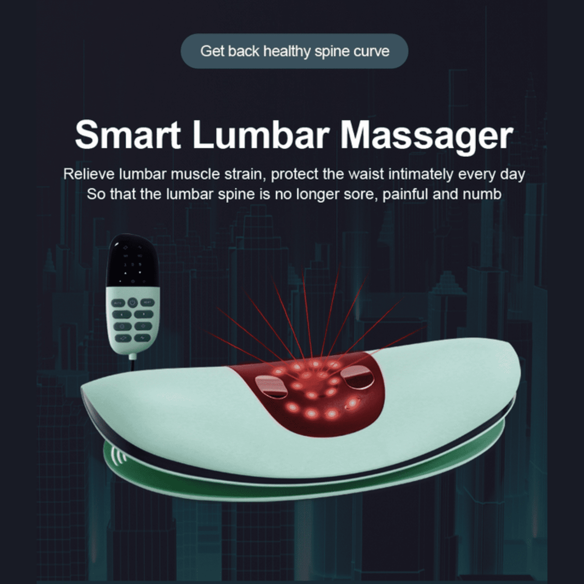 Masseur Électrique Bas du Dos avec Chaleur — Soulagement Lombaire Ciblé