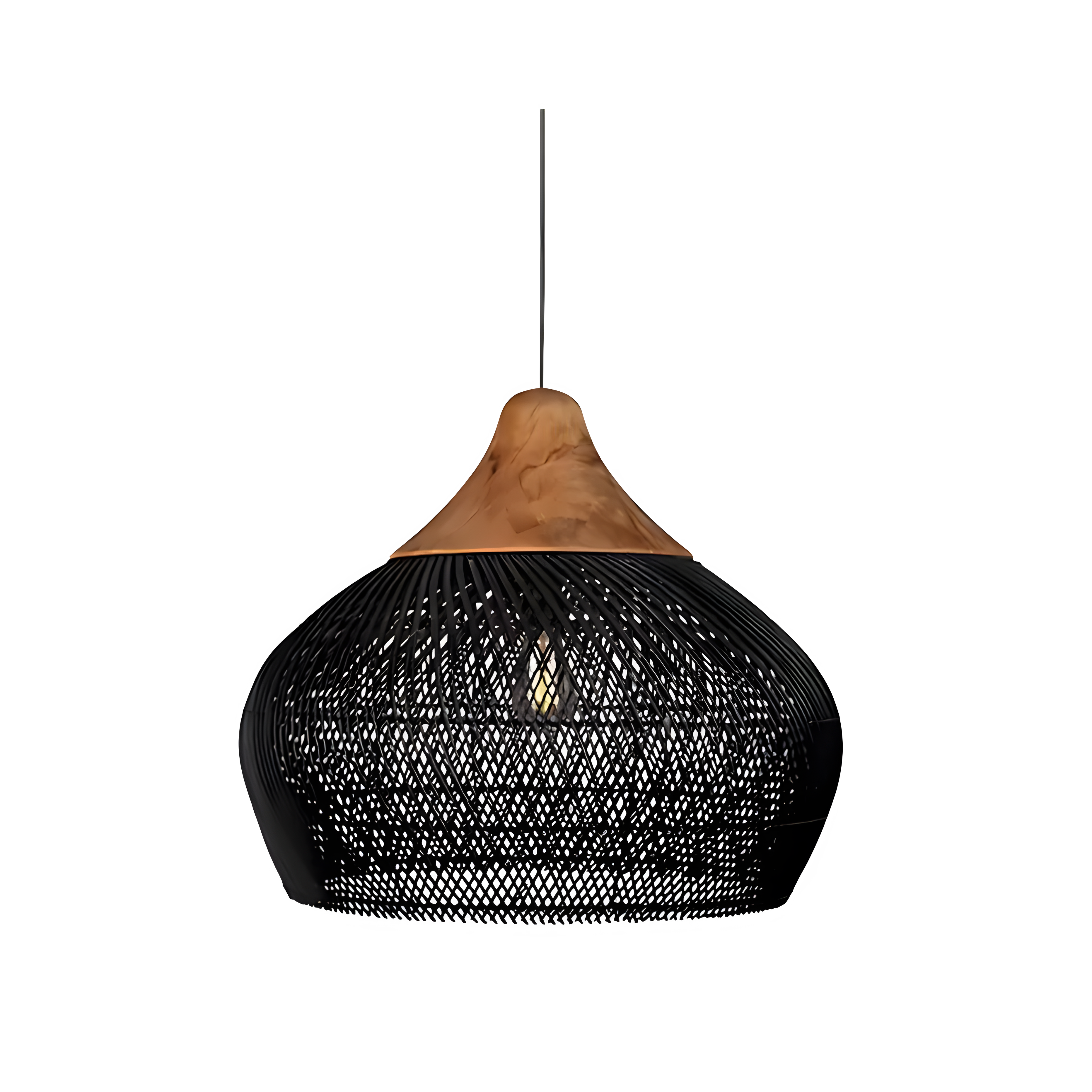 BistroBeam Suspension Rattan Moderne | Beige Naturel pour Salle à Manger Cosy