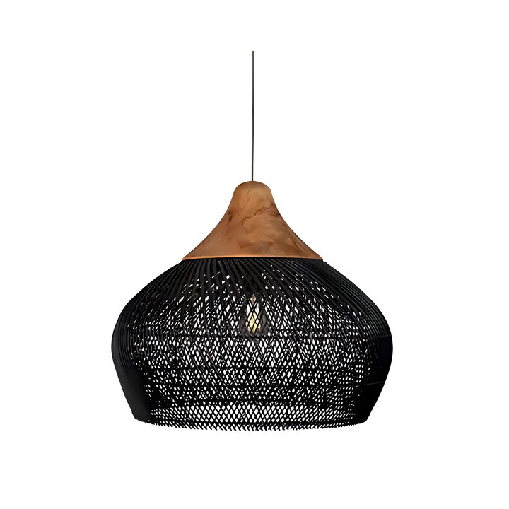 BistroBeam Suspension Rattan Moderne | Beige Naturel pour Salle à Manger Cosy