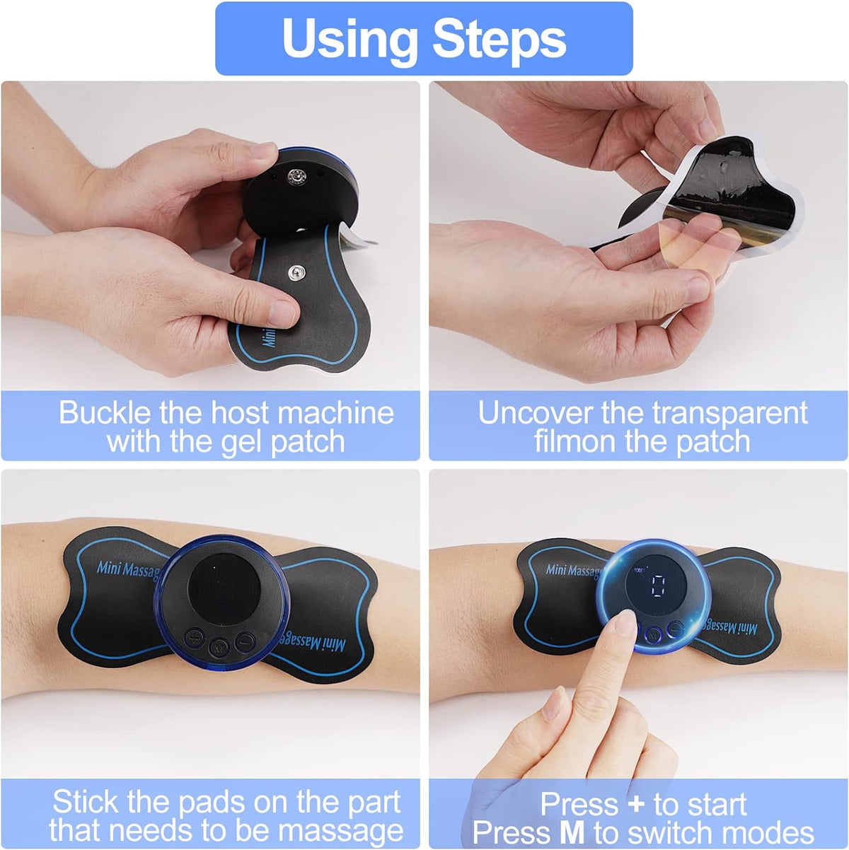 Set Masseur Électrique EMS TENS avec Patches — Corps et Nuque
