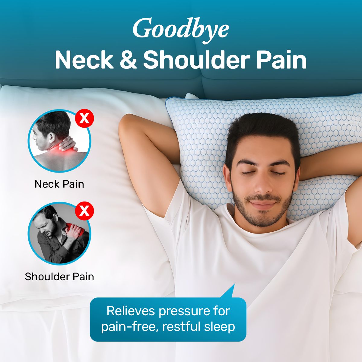 Oreiller Hybride Mémoire de Forme Double Face — Soutien Cervical et Fraîcheur