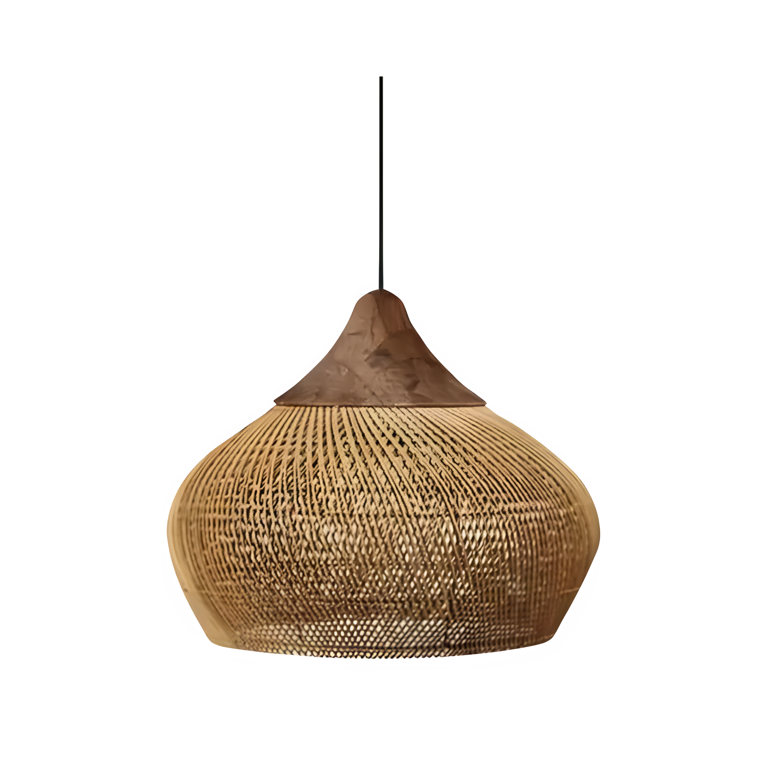 BistroBeam Suspension Rattan Moderne | Beige Naturel pour Salle à Manger Cosy