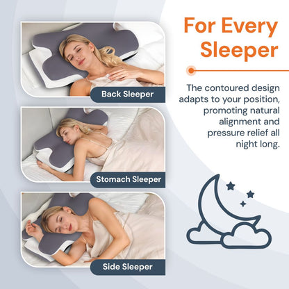 Oreiller Cervical Halo® Orthopédique avec Housse Soie de Glace