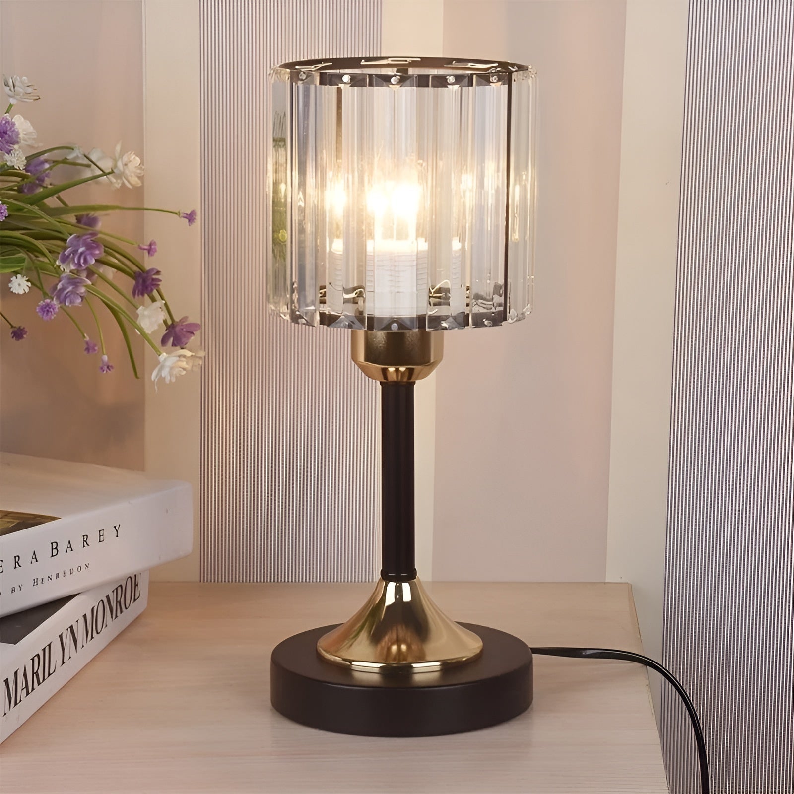 GlowGem Lampe Cristal Nordic LED USB Scintillante | Noir Rond ou Autres Formes
