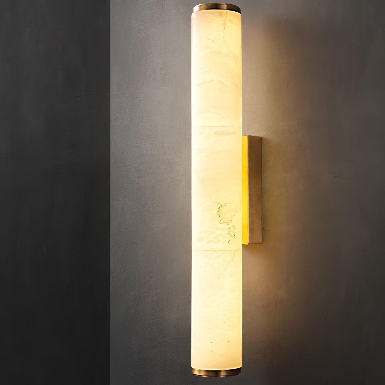 Applique Marbre Espagnol et Cuivre Minimaliste | LED Blanc Chaud Design