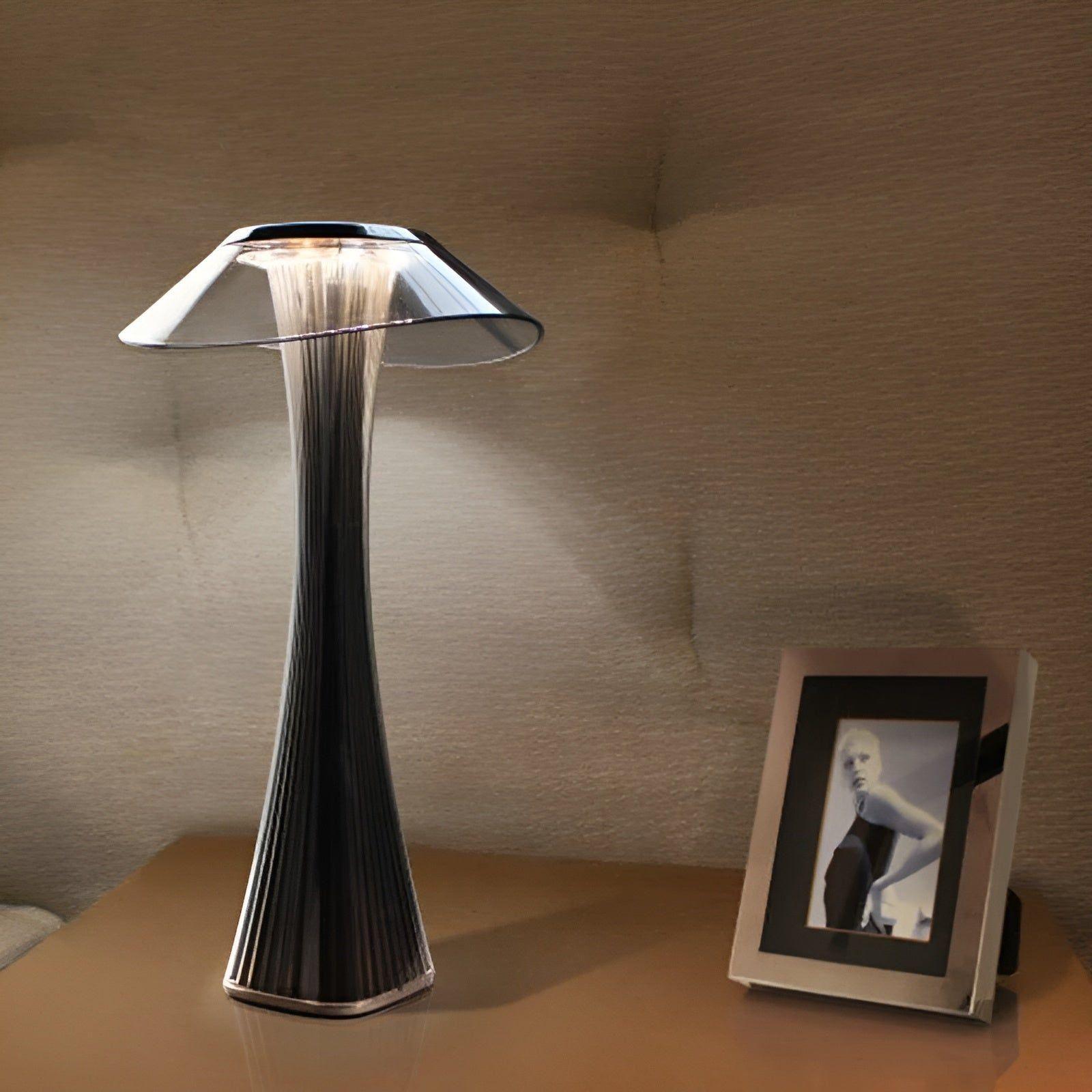 Gior Veilleuse Cristal Italien Smart Touch | Rechargeable Gris Foncé Élégant