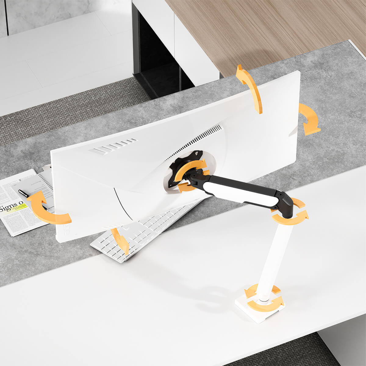 AeroMount — Bras Moniteur à Gaz Solo et Duo pour Bureau Ergonomique