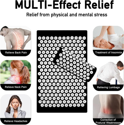 Set Tapis d'Acupression et Oreiller — Soulagement du Dos et Réduction du Stress