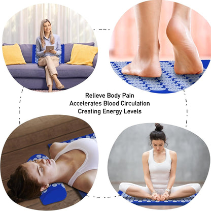 Set Tapis d'Acupression et Oreiller — Soulagement du Dos et Réduction du Stress