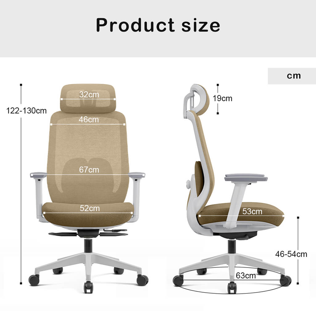 Chaise de Bureau Ergonomique Aera en Maille — 7 Couleurs disponibles