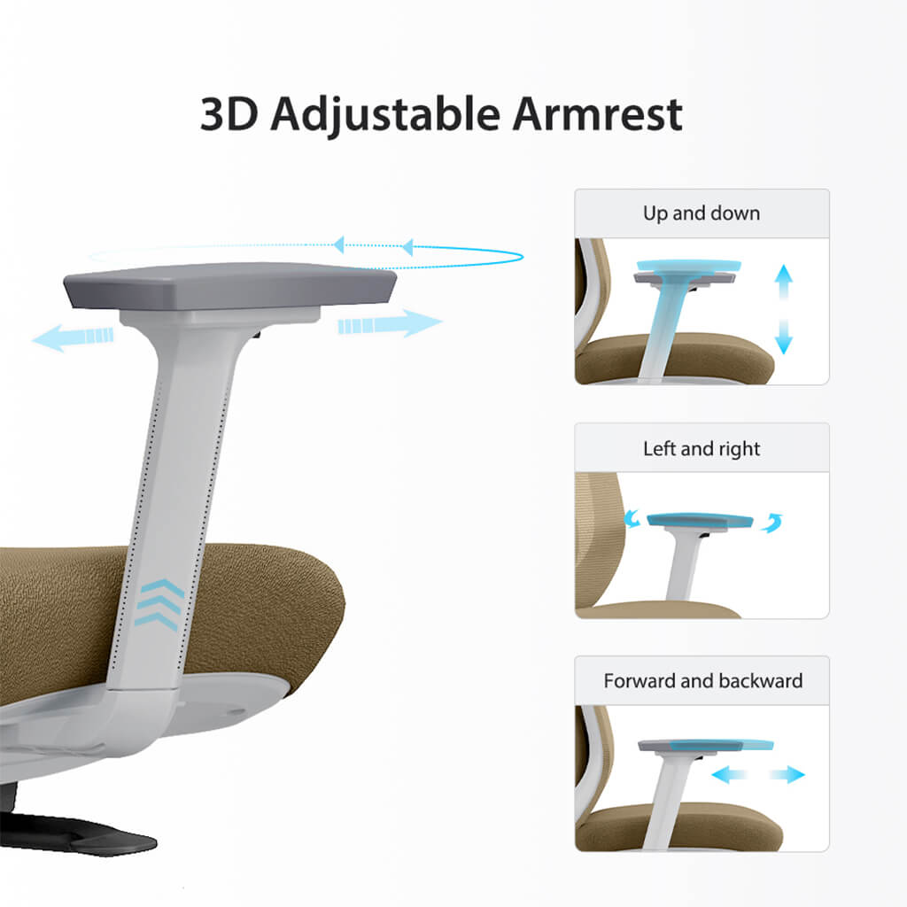Chaise de Bureau Ergonomique Aera en Maille — 7 Couleurs disponibles