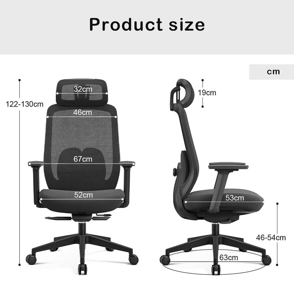 Chaise de Bureau Ergonomique Aera en Maille — 7 Couleurs disponibles