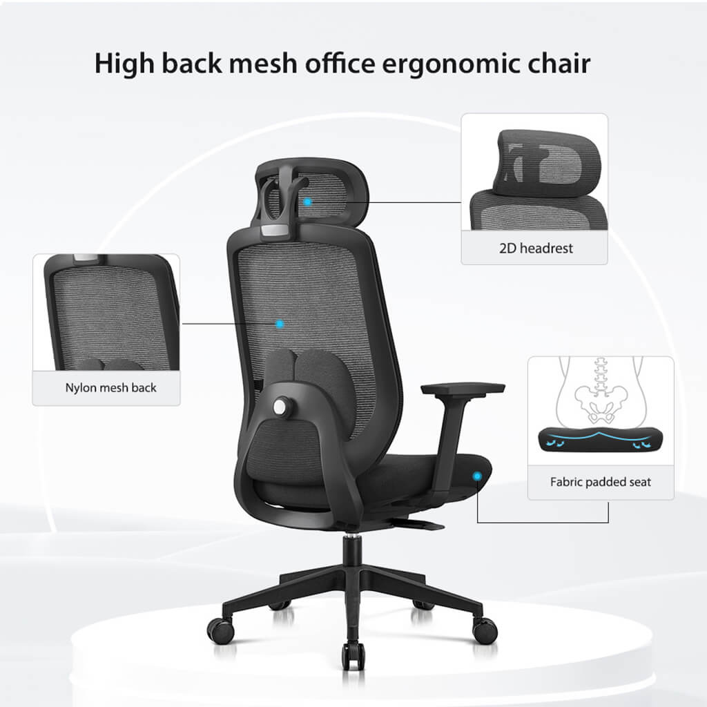 Chaise de Bureau Ergonomique Aera en Maille — 7 Couleurs disponibles