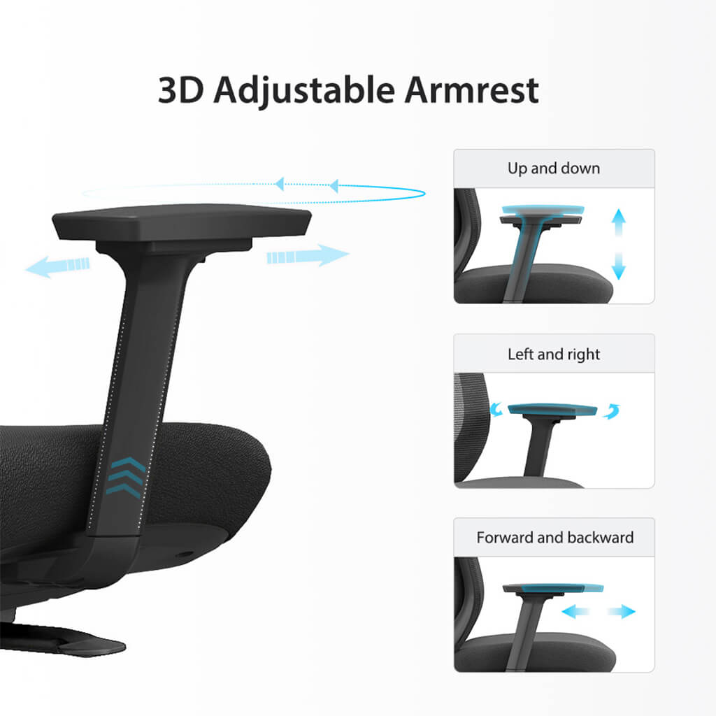 Chaise de Bureau Ergonomique Aera en Maille — 7 Couleurs disponibles