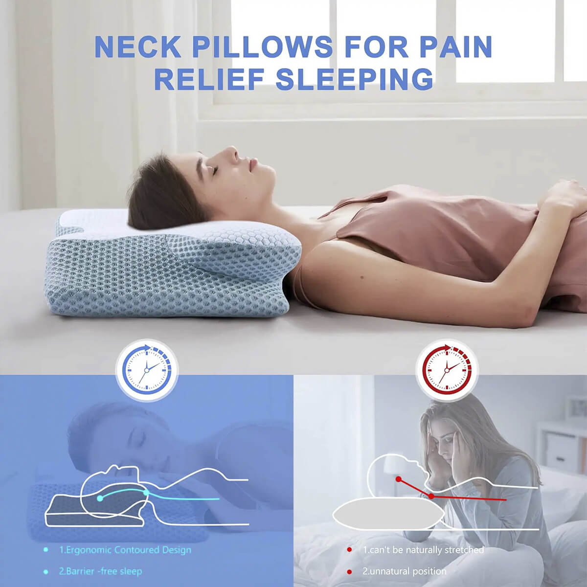 Oreiller Cervical Breeze® Contour en Mémoire de Forme avec Technologie Refroidissante