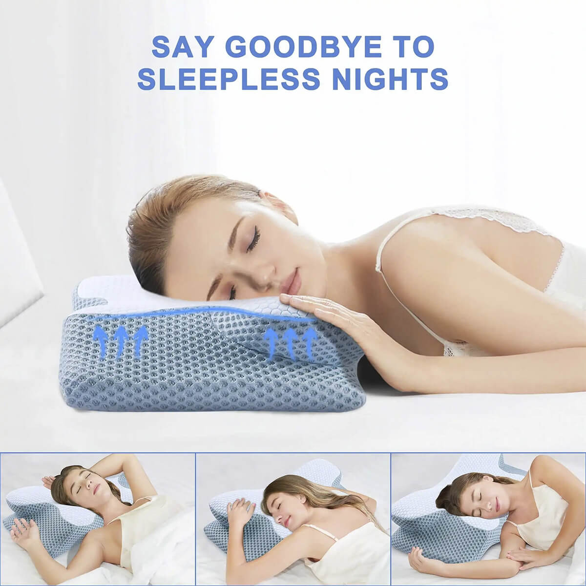 Oreiller Cervical Breeze® Contour en Mémoire de Forme avec Technologie Refroidissante